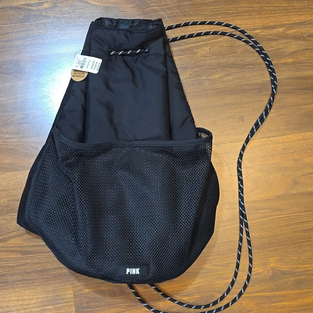 PINK Victoria's Secret Black Backpack Adjustable Straps Bag